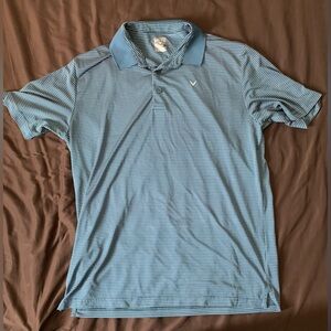 Blue and white striped large Callaway Polo shirt